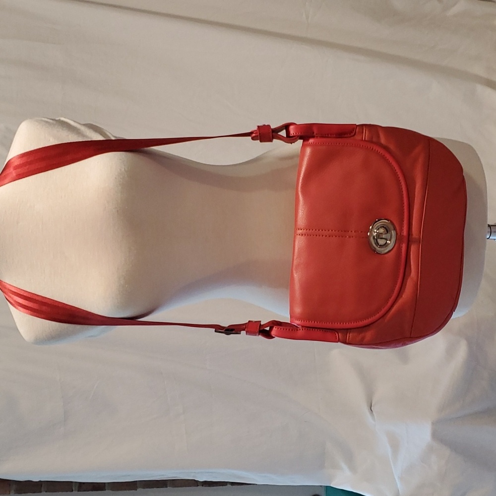 Barr+Barr red pink genuine leather crossbody bag.